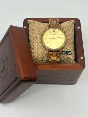 NEW - Jord Zebrawood Watch with Gold Dial
